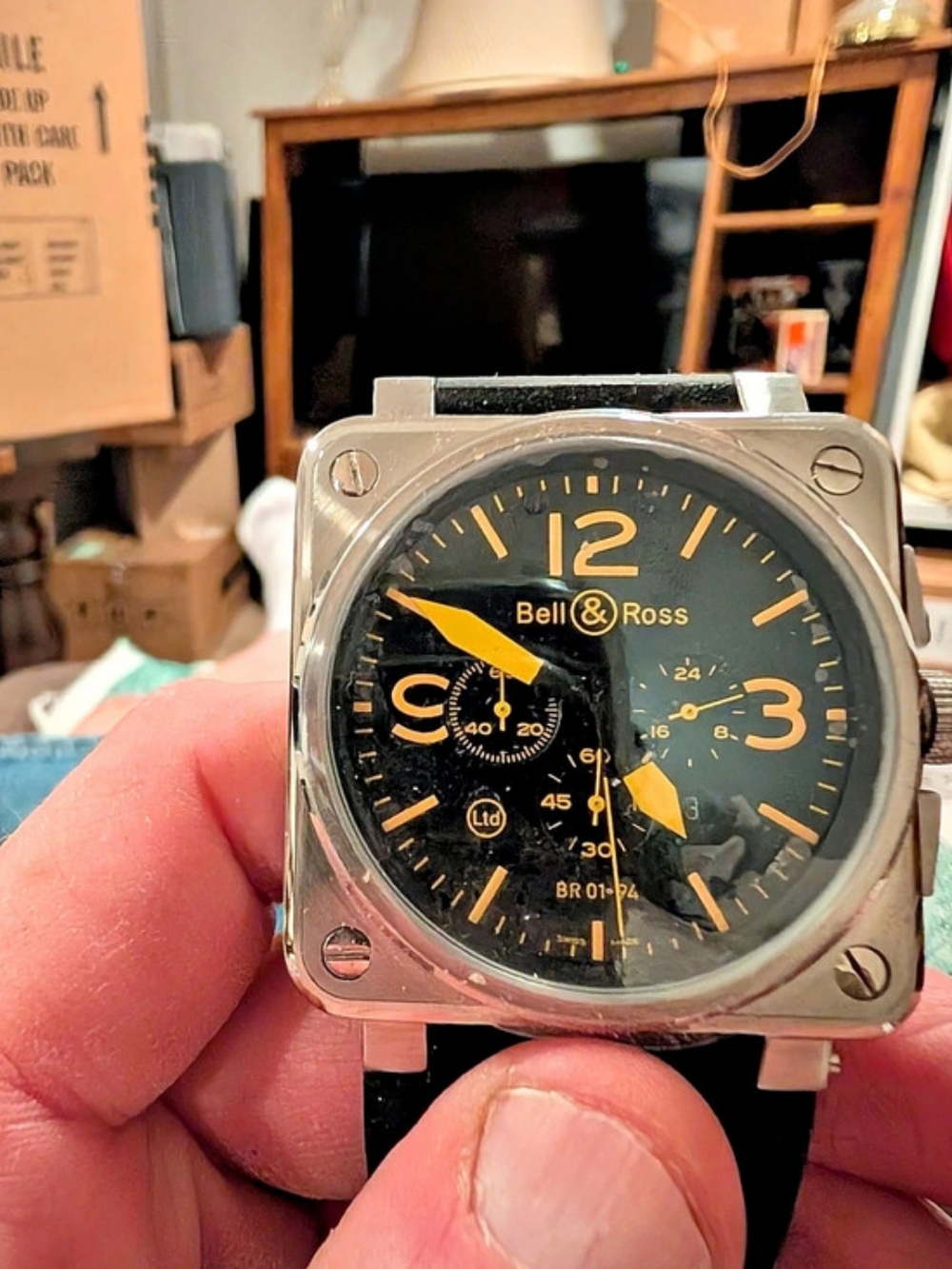Bell & Ross BR 01-94 Chronograph Watch Black & Silver